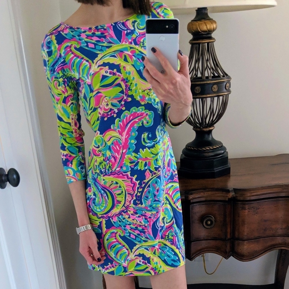 Lilly Pulitzer cotton multicolor dress. Size XS. Worn for photo